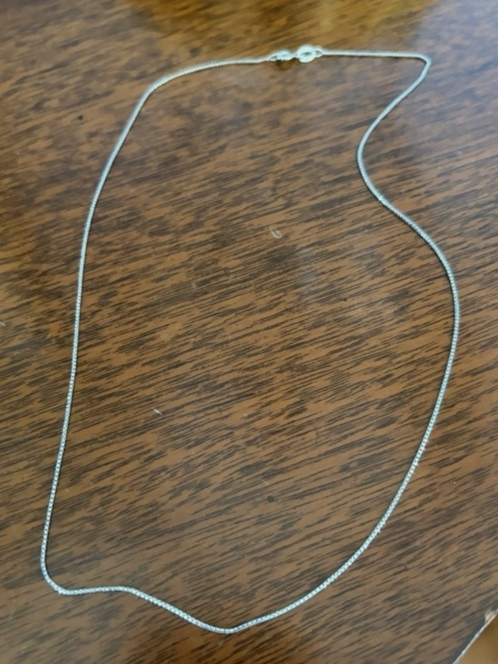 18K 750 Italy Solid White Gold Italian Box Chain Necklace by UNOAERRE-18inches
